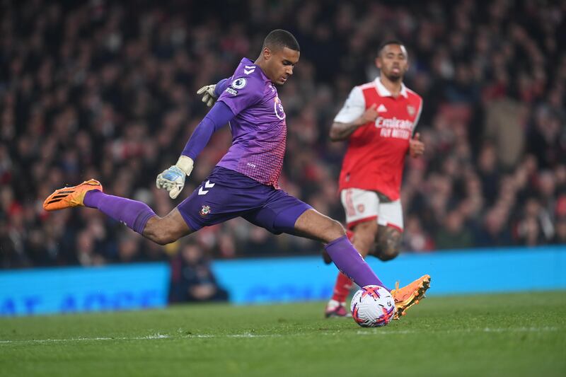 SOUTHAMPTON RATINGS: Gavin Bazunu – 6. Stepped off his line quickly to deny Jesus space to draw Arsenal level in the 47th minute. Made a brilliant stop to deny Nelson’s effort but couldn’t do anything to stop the rebound from Saka in the 90th minute. EPA
