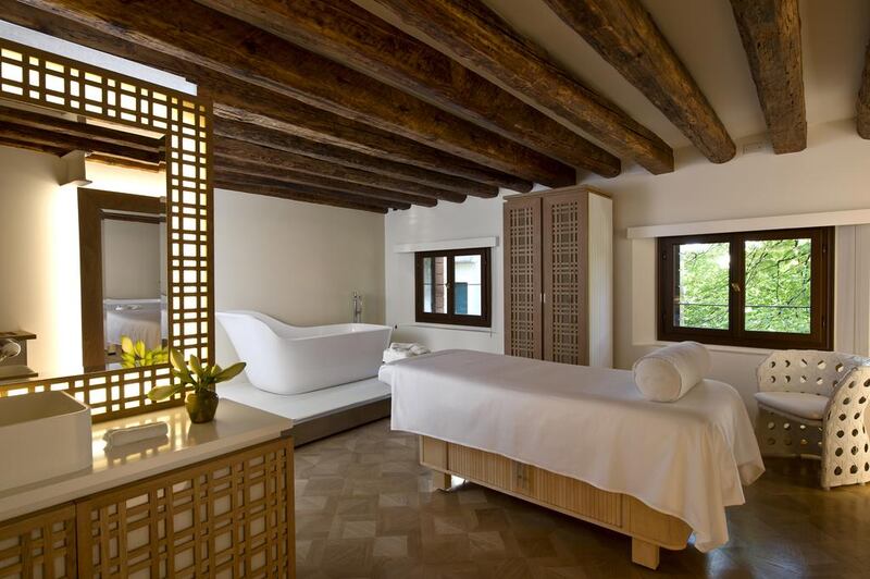 The Spa Treatment Room at Aman Canal Grande Venice.  Courtesy of Amanresorts