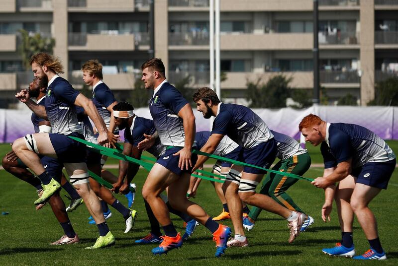 South Africa players during training. Reuters