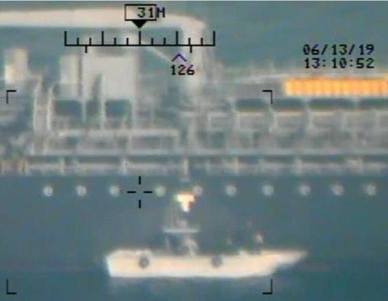 The Pentagon says Iran  Revolutionary Guards are seen removing unexploded limpet mine from the M/T Kokuka Courageous.