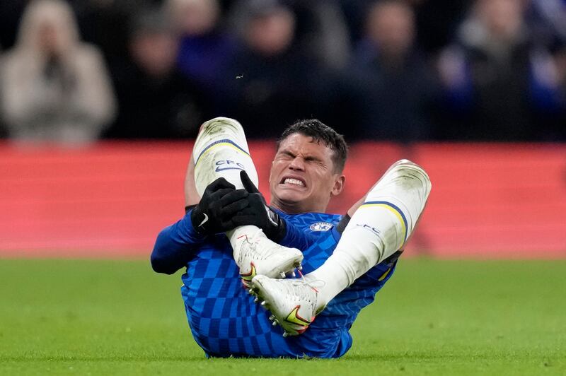 Thiago Silva – 7, Another defender with very little to do in the first half but did produce a great tackle on Bruno Fernandes. Cleared a ball into the box just after United’s opener. Caught for the penalty, which saw Chelsea back on level terms. Read a Fernandes attack well but was hit hard. AP Photo