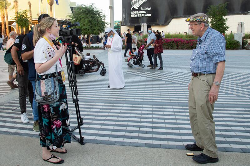 Ronald Skiles meets the press at Expo 2020 Dubai. Photo: Expo 2020 Dubai