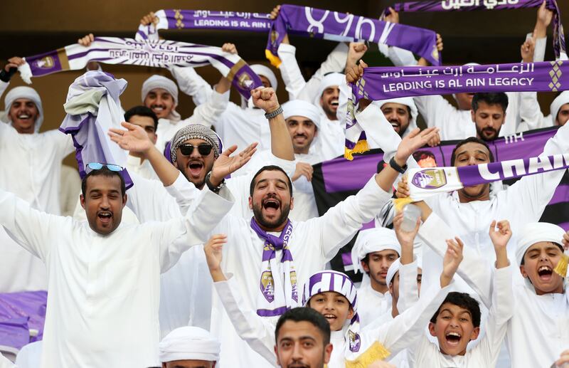 Al Ain fans before the game at Hazza Bin Zayed Stadium.