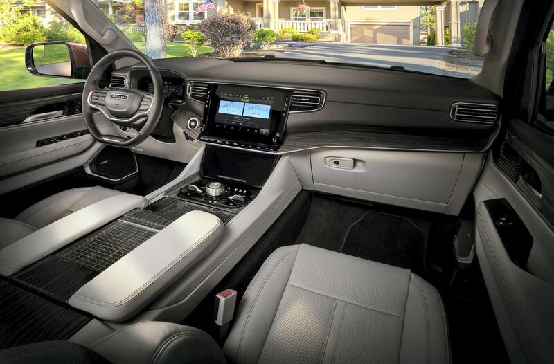 All-new 2022 Wagoneer features the pinnacle of premium SUV interiors with a modern American style and Uconnect 5 10.1-inch touchscreen radio.