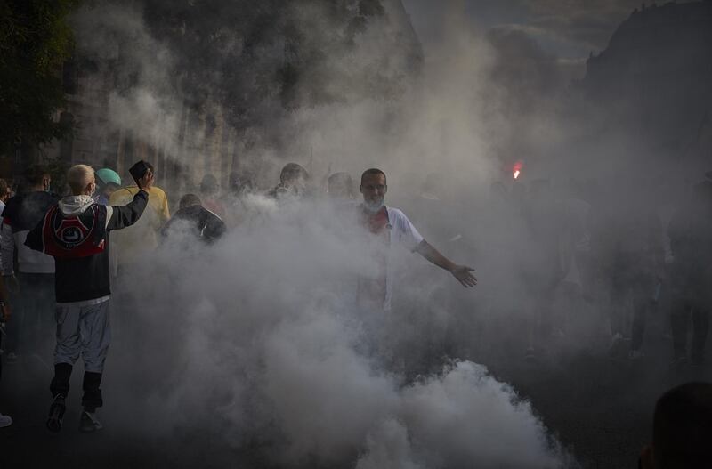 Paris Saint-Germain fans at Parc des Princes. Getty