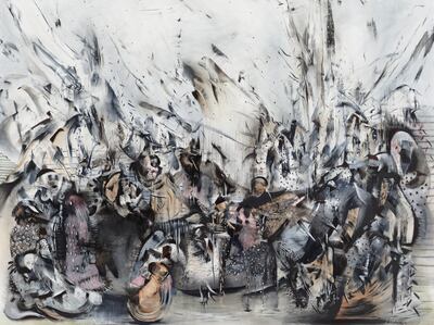 The top lot of the sale was Broken Land by Iranian artist Ali Banisadr, which sold for £415,800 against a low estimate of £250,000.