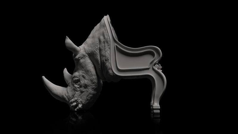 Horn of plenty: the Rhino chair by Maximo Riera is admirable for its biological accuracy in terms of both detail and scale. Oh, and it costs close to Dh250,000. Courtesy Cities Boutique