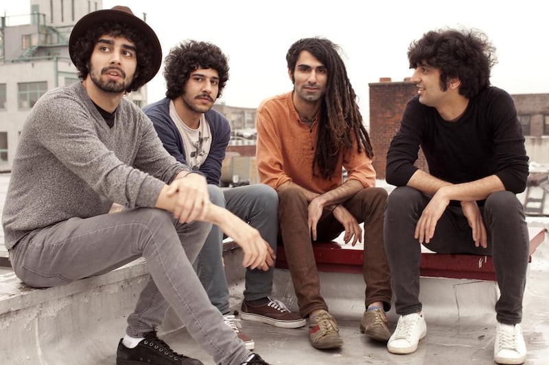 From left, the slain brothers Arash Farazmand, 26, and Soroush Farazmand, 25, with the band members Obaash Karampour, 23, and Koory Mirzaei, 23. Dave Sanders for The National