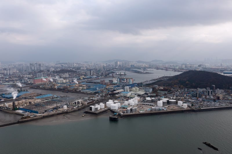 Oil storage tanks at the GS Caltex Corp oil terminal in Incheon, South Korea. The US will release 50 million barrels of crude from its strategic reserves in concert with China, Japan, India, South Korea, and the UK - an unprecedented, coordinated attempt by the world’s largest oil consumers to tame prices. Bloomberg