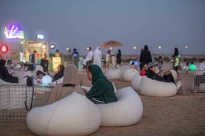 Beanbags on the beach at Not A Space In The Wild