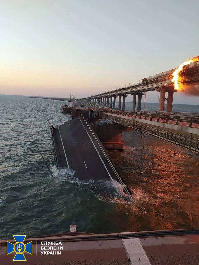 The bridge linked Crimea to Russia. Photo: Security Service of Ukraine