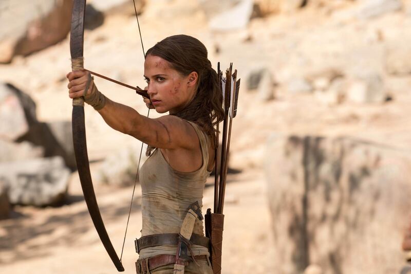 Alicia Vikander in a scene from "Tomb Raider." Ilzek Kitshoff / Warner Bros. Pictures