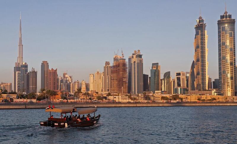 The UAE economy, the most diversified in the Arabian Gulf region, is forecast to slow to 1.4 per cent this year from 3 per cent last year, but rebound and expand at a pace of 2.8 per cent in 2018.  Karim Sahib / AFP