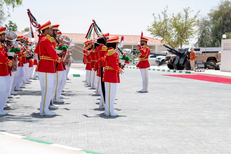 The UAE Armed Forces band performs. 