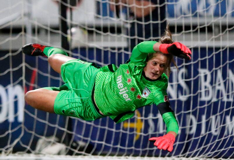 Alyssa Naeher is the Chicago Red Stars goalkeeper in the US. AP