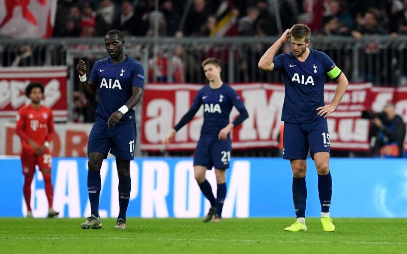 Tottenham's Eric Dier and Moussa Sissoko react after conceding the third goal scored by Philippe Coutinho.