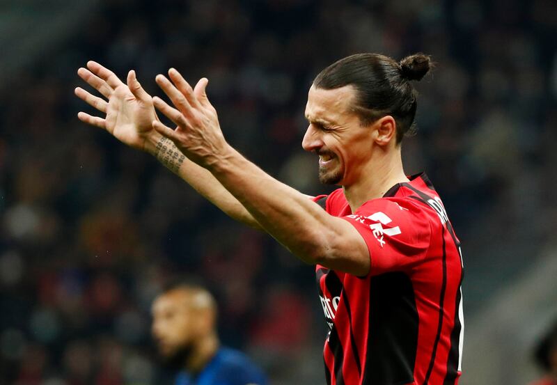 Zlatan Ibrahimovic reacts. Reuters