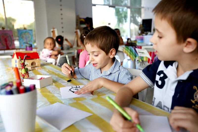 Children get creative at Art Beat. Fatima Al Marzooqi / The National