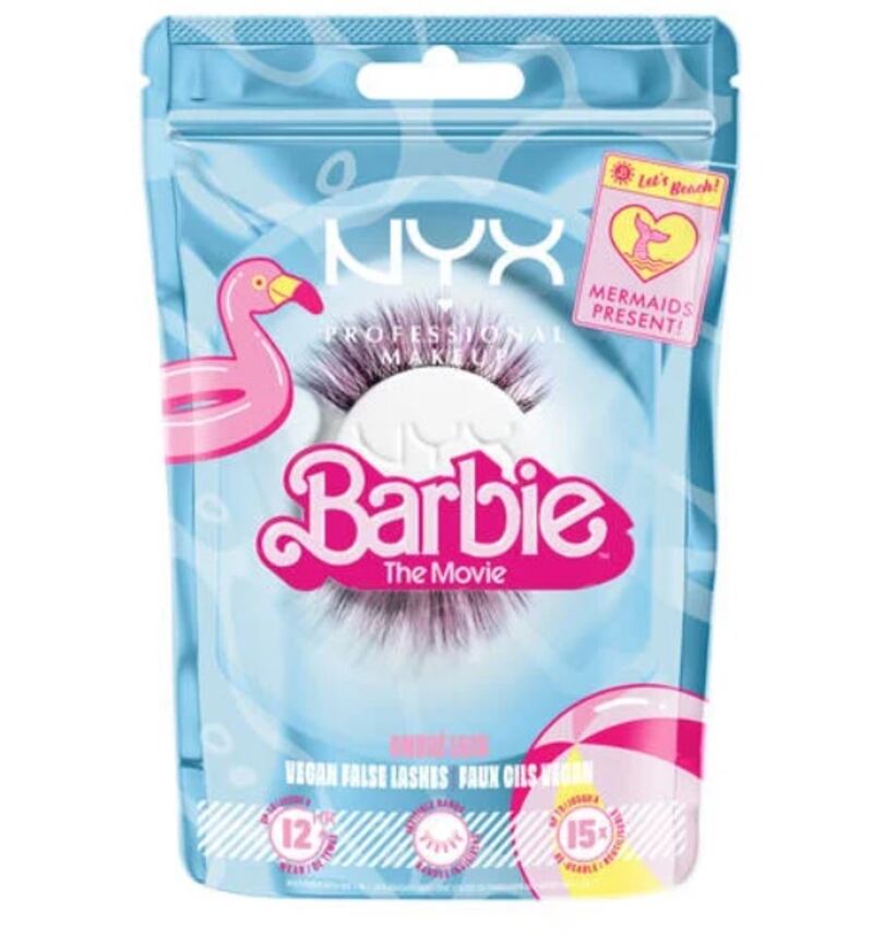 Nyx Barbie jumbo lash false lashes, $12, www.nyxcosmetics.com. Photo: Nyx / Mattel 2023