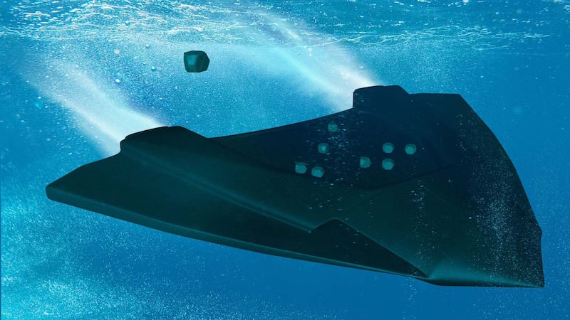 An autonomous vessel with the underwater platform.
