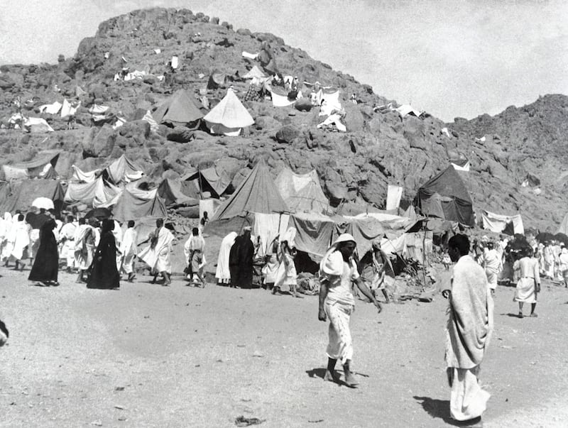 Tents provide shelter to Hajj pilgrims near Makkah in 1948.