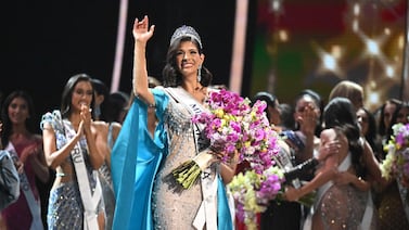 The newly crowned Miss Universe 2023, Sheynnis Palacios from Nicaragua, waves after winning the 72th edition of the Miss Universe pageant, in San Salvador on November 18, 2023. AFP