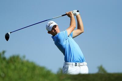 ABU DHABI, UNITED ARAB EMIRATES - JANUARY 20:  Matthew Fitzpatrick of England plays his shot from the third tee during round three of the Abu Dhabi HSBC Golf Championship at Abu Dhabi Golf Club on January 20, 2018 in Abu Dhabi, United Arab Emirates.  (Photo by Andrew Redington/Getty Images)