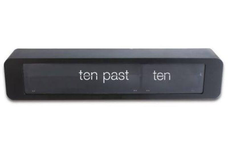 Karlsson Time Talks flip clock, £255 (Dh1,511) from www.perryperry.com.