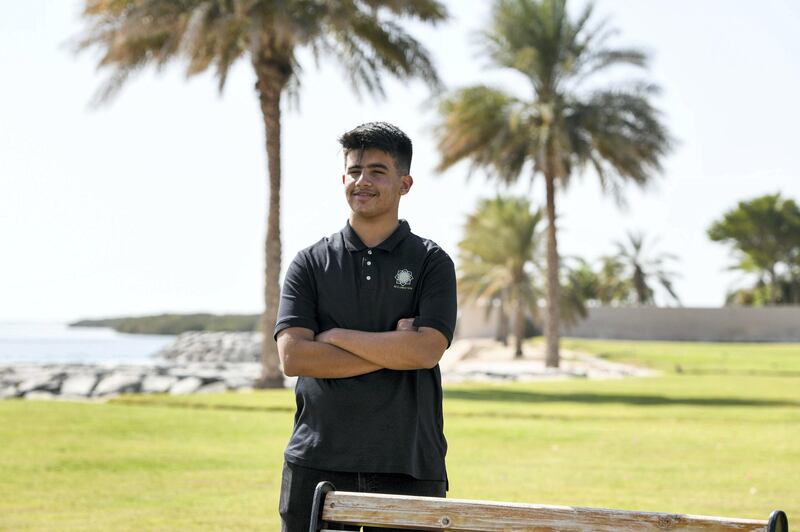 Abu Dhabi, United Arab Emirates - Mohamed Yalouh, 15, originally from Morocco is one of the founders of WAIND Technologies. Khushnum Bhandari for The National