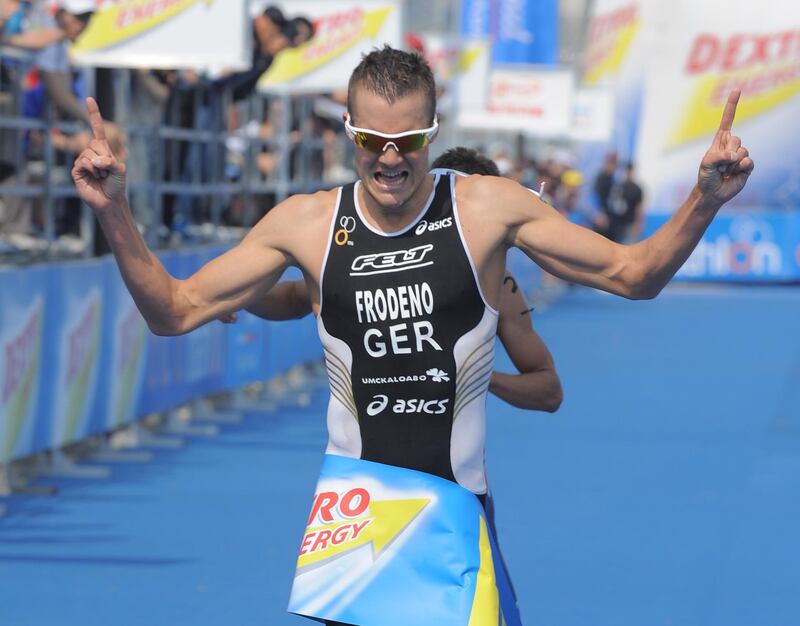 Germany's Jan Frodeno at the 2010 ITU World Championship in Seoul. AFP