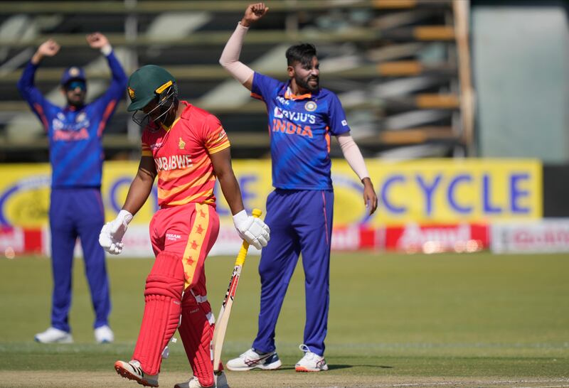 India dismissed Zimbabwe for 189 in the first ODI. AP