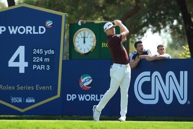 DUBAI, UNITED ARAB EMIRATES - NOVEMBER 22: Matt Wallace tees off on the 4th hole during Day Two of the DP World Tour Championship Dubai at Jumeirah Golf Estates on November 22, 2019 in Dubai, United Arab Emirates. (Photo by Andrew Redington/Getty Images)