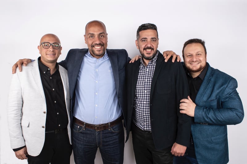 The Takestep team, from left, Mohamed Abdallah, chief operating officer, Dr Mohamed Khedr, managing partner, Mohamed Khashaba, chief executive, and Ahmed Hossam, member of the board of advisers. Photo: Takestep