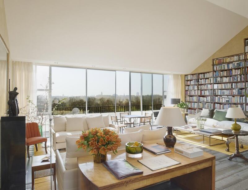 The two-bedroom penthouse has floor-to-ceiling windows, offering a chance to watch London's seasonal change from a unique pespective. Courtesy Knight Frank