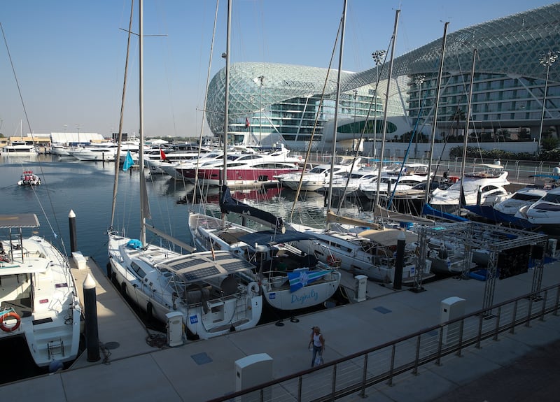 Yachts are moored at the marina. Victor Besa / The National