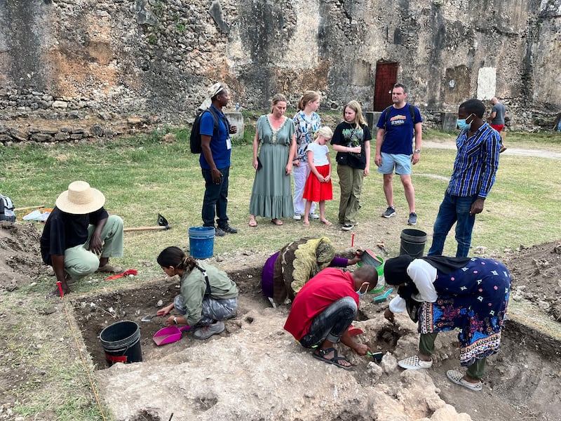 Tourists visiting the archaeological excavations during the summer of 2022. Photo: Tim Power