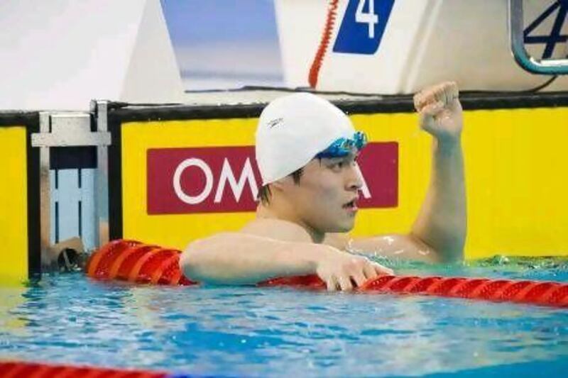 China again dominated in the pool as Sun Yang won his third gold medal in Dubai in the 1,500m-metre freestyle. Giorgio Perottino / Deepbluemedia