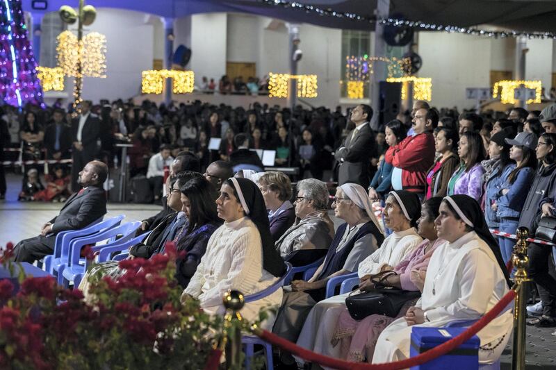 DUBAI, UNITED ARAB EMIRATES. 25 DECEMBER 2019. Midnight Mass at St Mary’s in Dubai to celebrate Christmas. (Photo: Antonie Robertson/The National) Journalist: None. Section: National.
