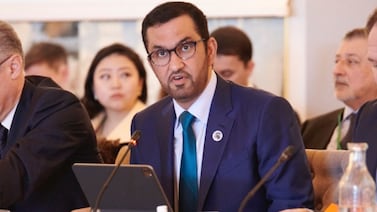 Dr Sultan Al Jaber, Cop28 President, on Thursday at the Copenhagen Climate Ministerial. 'Climate finance must be made more available, accessible and affordable at every level,' he says. Photo: Cop28 UAE