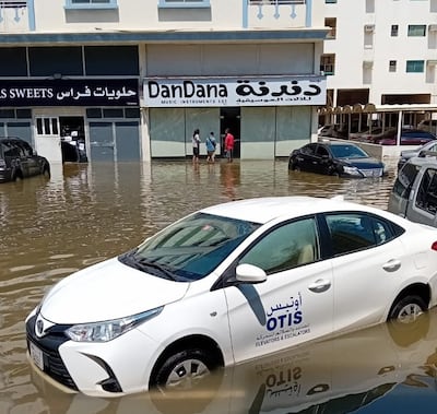 Heavy rains have flooded buildings, cutting out power and water supply in Sharjah. Photo: Abdel Fattah Mahmoud