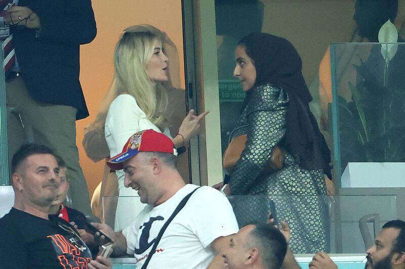 Ivanka Trump, left, attends the Fifa World Cup Group G match between Brazil and Serbia at Lusail Stadium in Qatar.