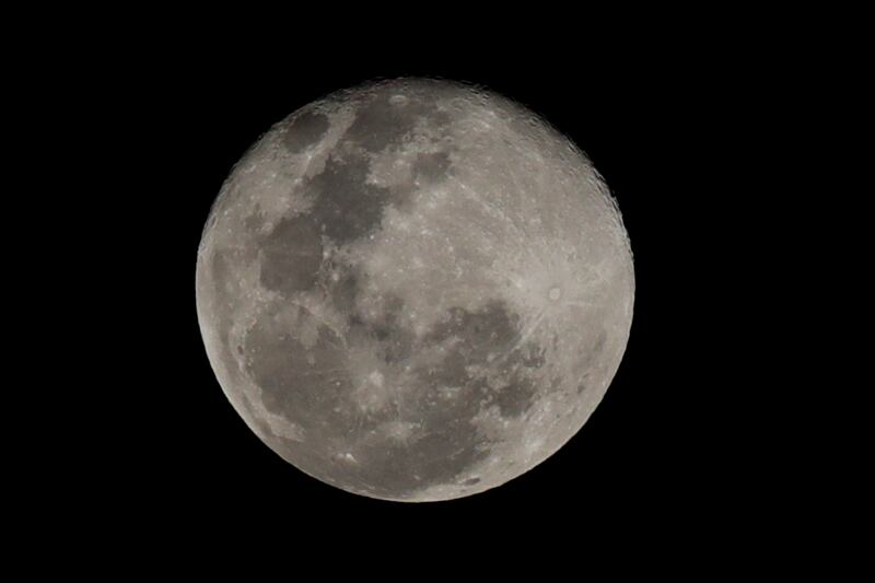The first full moon of 2024 viewed from La Chorrera, Panama, on January 26. EPA
