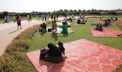Families at a park in Dubai, on October 25.  EPA