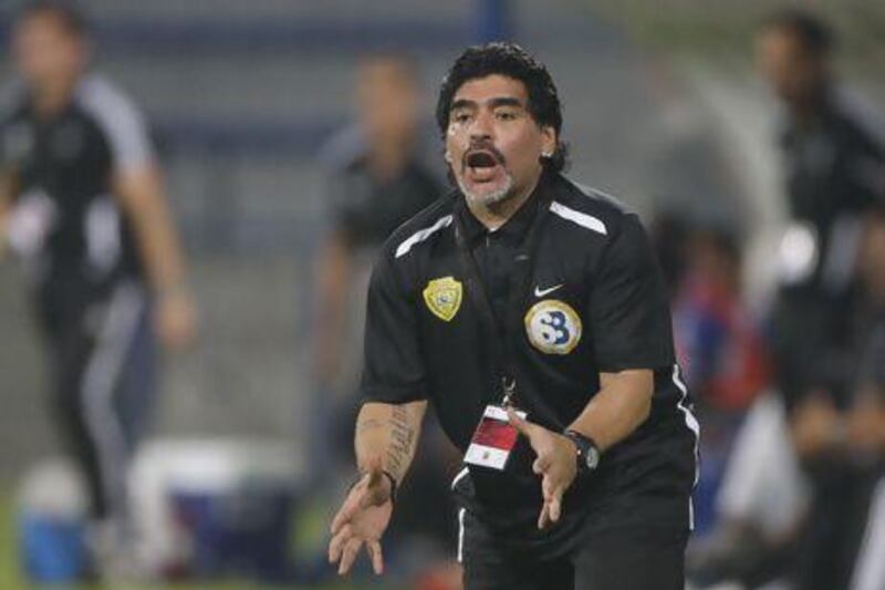 Diego Maradona was the Al Wasl coach for one season. Mike Young / The National