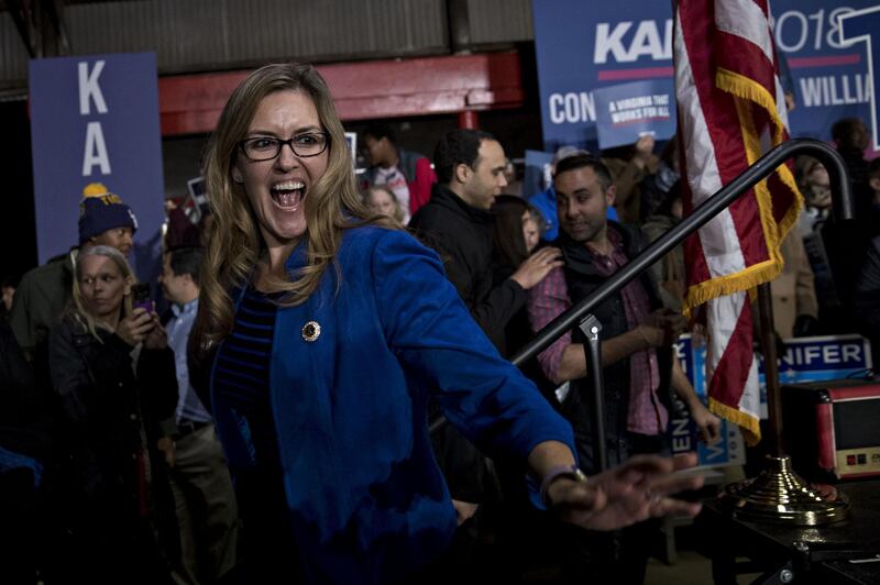 State Senator Jennifer Wexton, a Democrat from Virginia and US Representative candidate, greets attendees during a campaign rally in Manassas, Virginia. Bloomberg