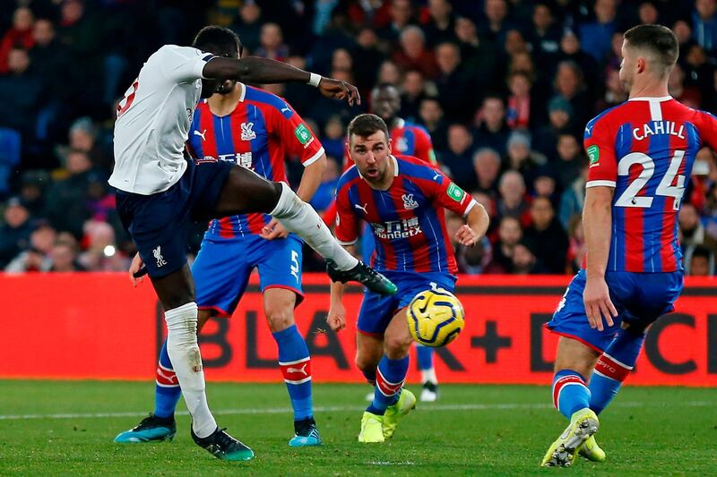 Liverpool's Sadio Mane scored the equaliser in a 2-1 victory over Crystal Palace. AFP