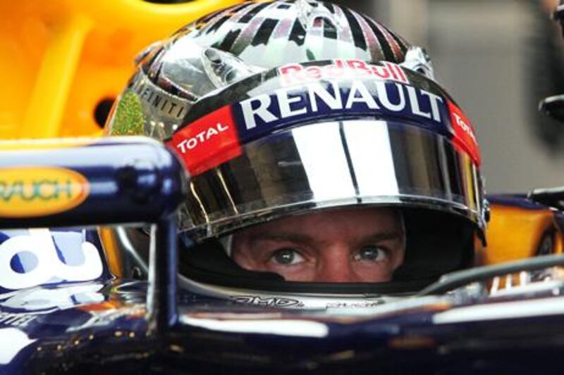 Sebastian Vettel prepares to take to the track during practice for the Abu Dhabi Grand Prix