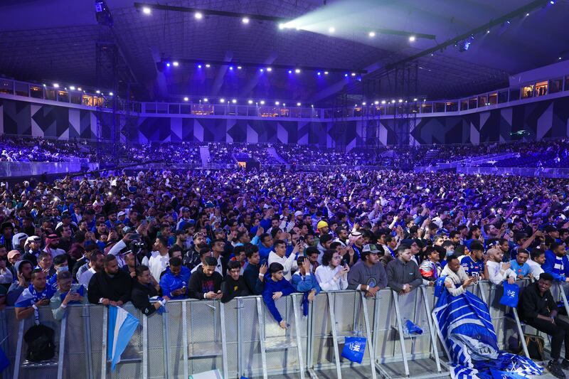 Al Hilal supporters cheer the players after their return to Riyadh. Photo: Al Hilal
