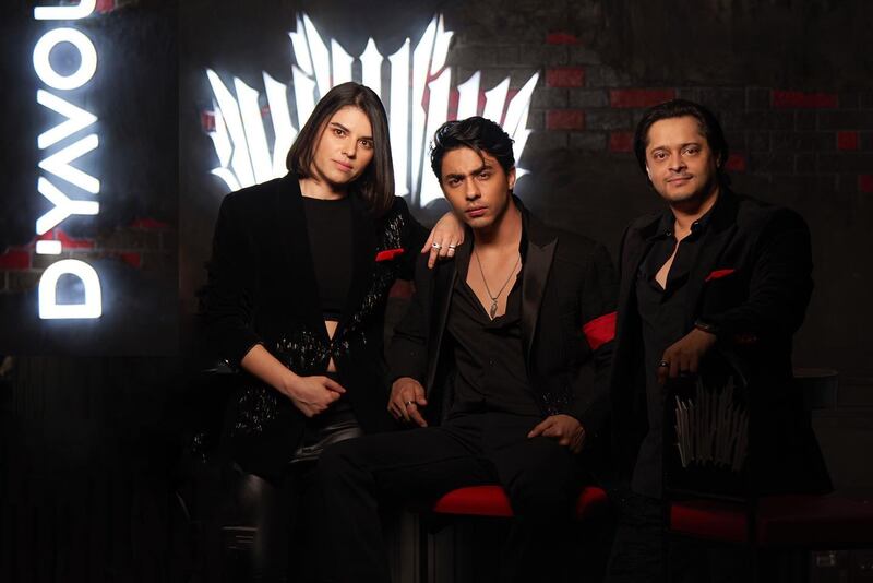 Aryan Khan, centre, with his business partners Leti Blagoeva and Bunty Singh. Photo: Instagram / ___aryan___