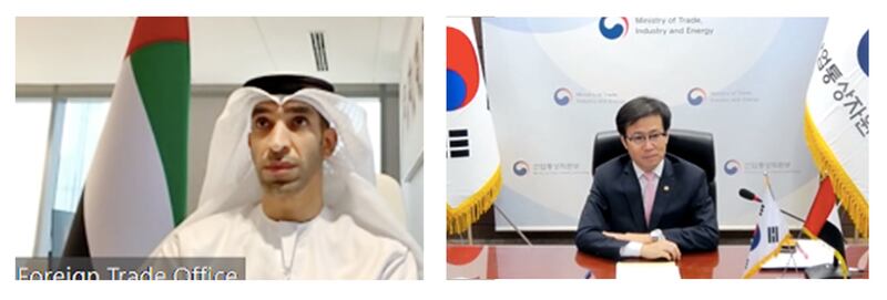 UAE Minister of State for Foreign Trade Dr Thani Al Zeyoudi held an online meeting with South Korea's Trade Minister Yeo Han-koo. The Emirates is South Korea's top Arab trading partner. Wam